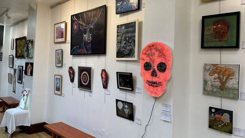 Some of the artwork on display at the Otherworld exhibition