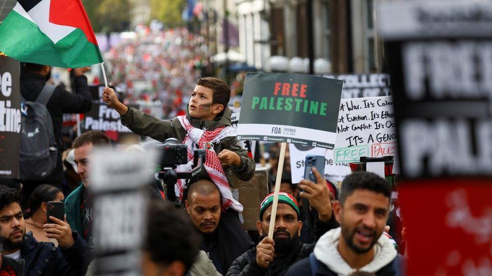 Pro-Palestinian protests take place in London, Birmingham, Cardiff