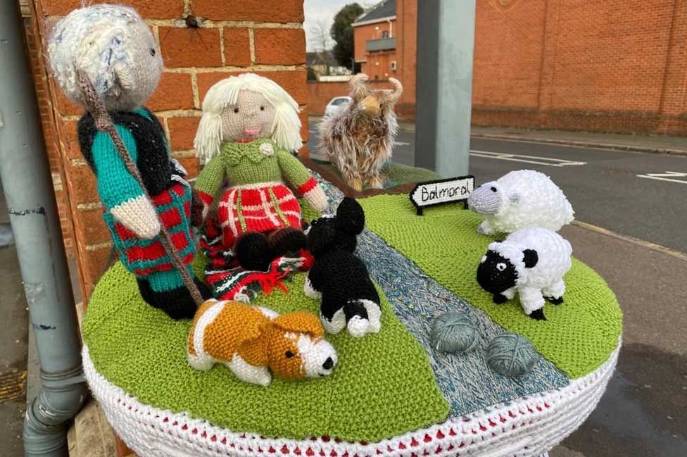 King Charles III Coronation Hertford yarnbombers depict themselves