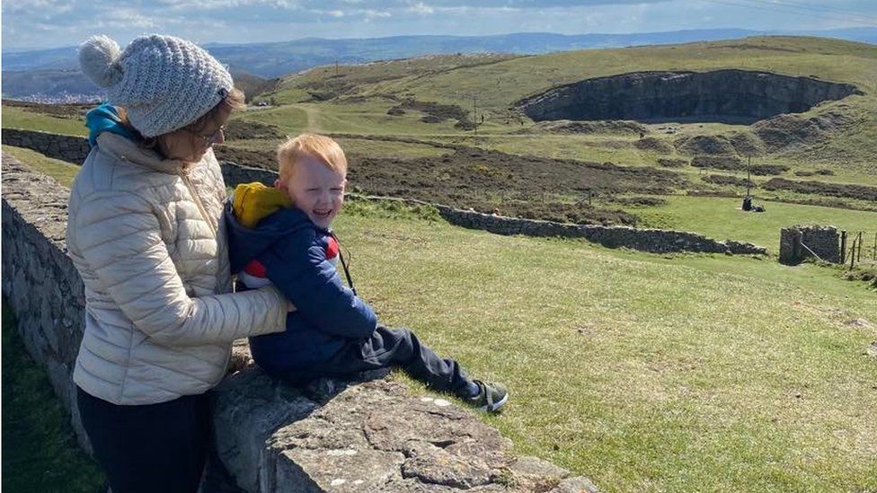 Lucy Wishart and son, Oliver