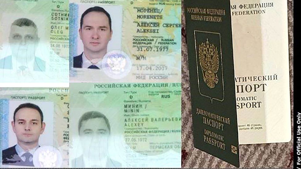 Russian diplomatic passports of the alleged Russian agents