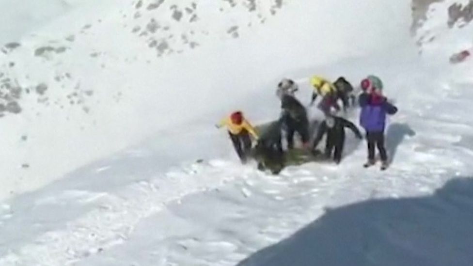 Rescuers in the Alborz mountain range, Iran. Photo: 26 December 2020