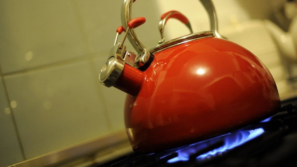 Kettle on gas stove