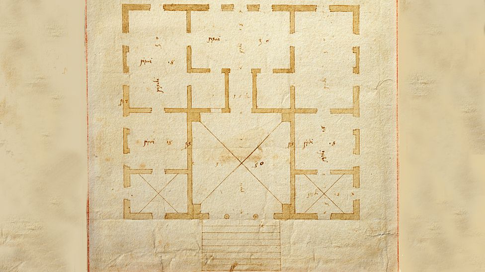 Design for Villa Valmarana, Vigardolo - by Andrea Palladio, circa 1560