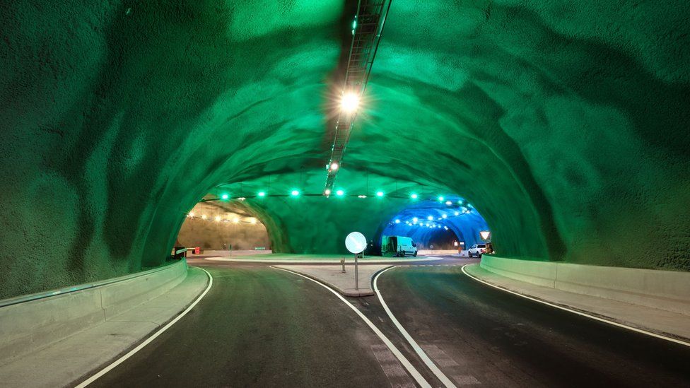 An inside view of the tunnel