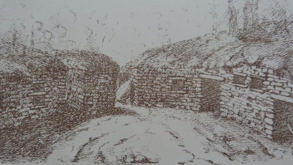 Christian Maclagan drawing of Coldoch broch