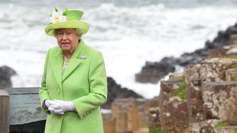The Queen at the Giant's Causeway in June 2016