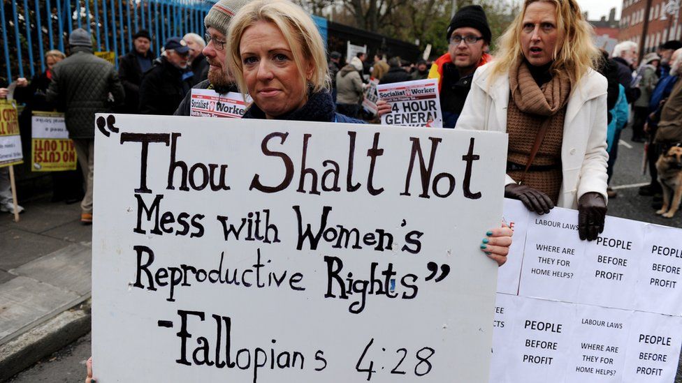 Women protesting in Ireland in 2012