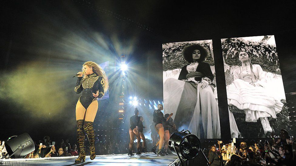 Beyonce performs during the opening night of the Formation world tour at Marlins Park on 27 April, 2016 in Miami, Florida