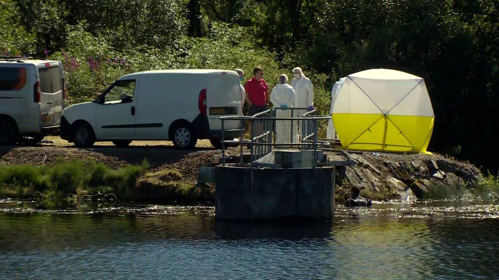 Forensic teams at Cappagh Reservoir searching for Damien Heagney