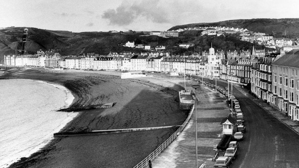 Aberystwyth Promenade and Beach, Ceredigion, West Wales, 1976