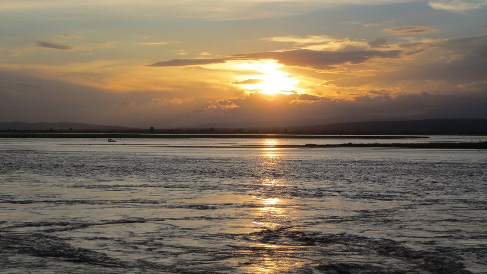Kosi river at sunset