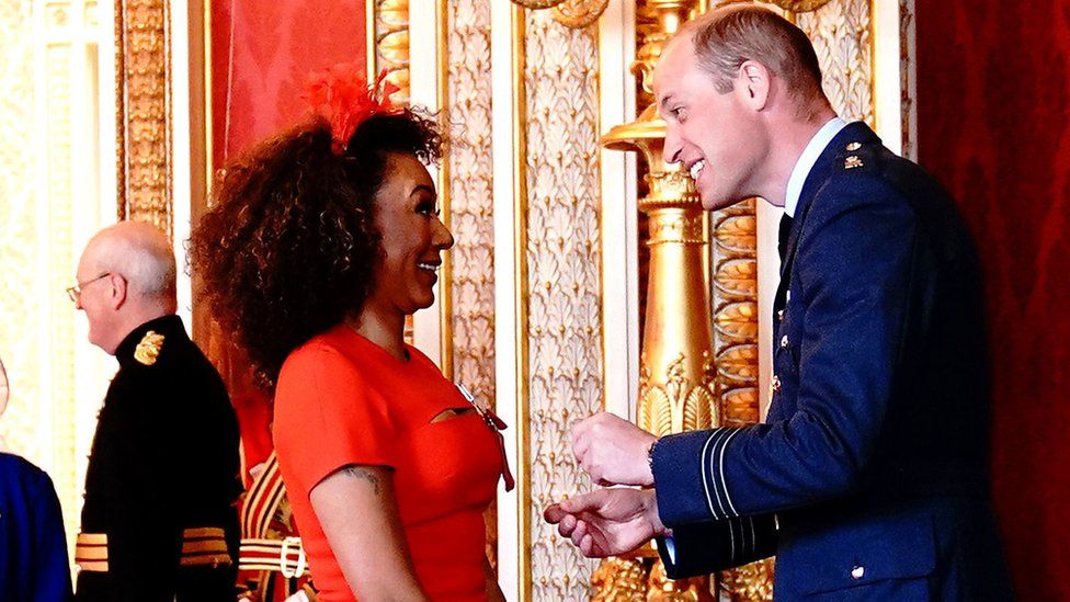 Melanie Brown was made an MBE by the Duke of Cambridge at Buckingham Palace