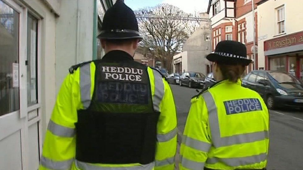 Police officers on the beat in Wales