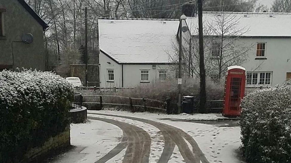 Snow fell in parts of Wales including Brecon