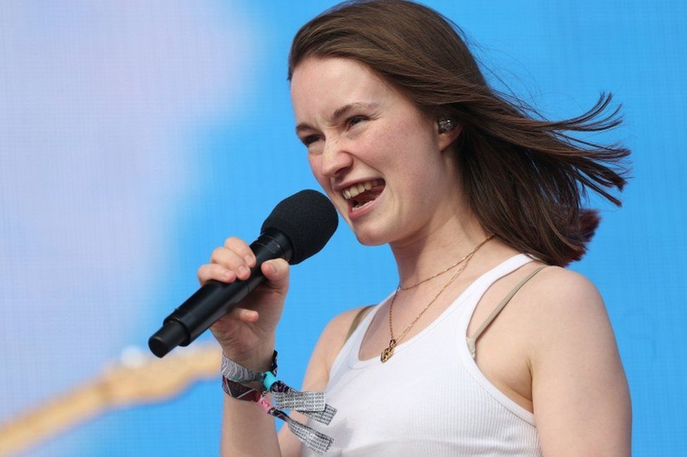 Sigrid performing on the Other Stage at Glastonbury 2019