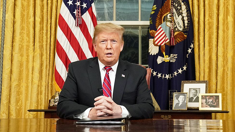 Donald Trump in the Oval Office at the White House - 8 Jan 2019