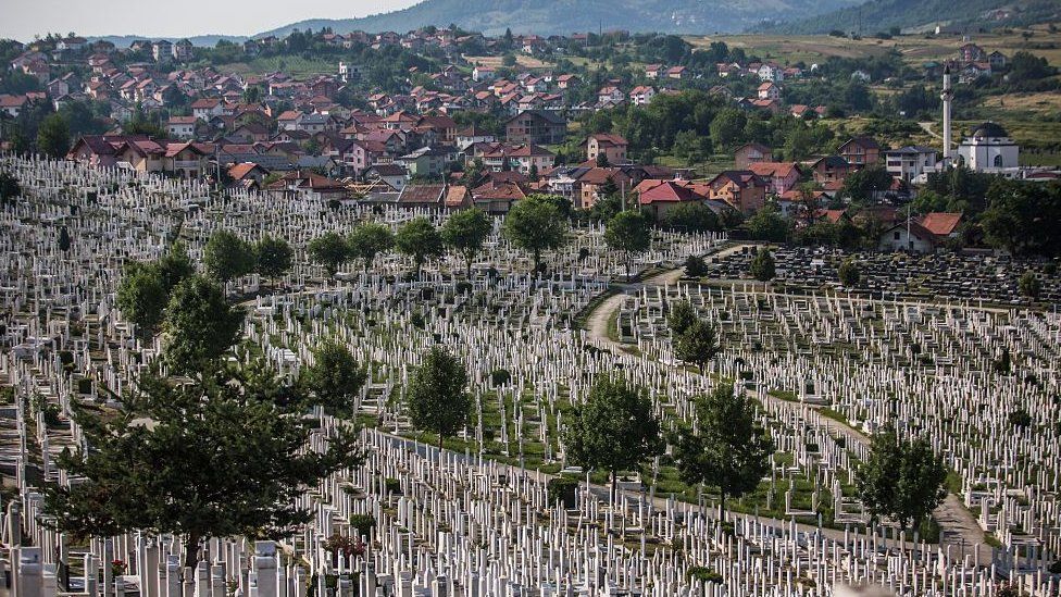 A general view of the city cemetery on July 8, 2015 in Sarajevo, Bosnia and Herzegovina