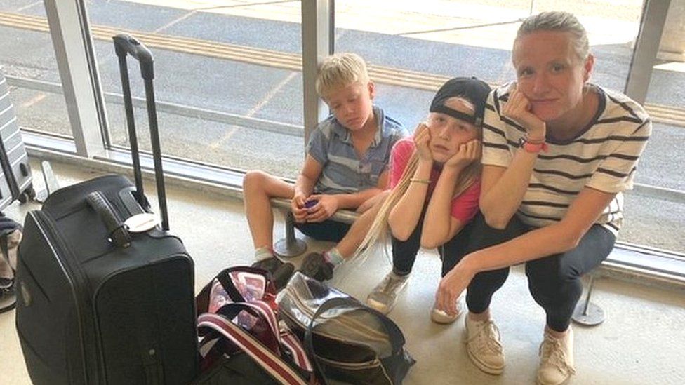 Family stranded by cancelled flight