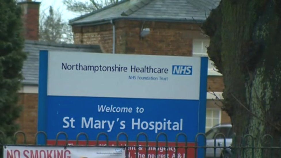 Entrance to St Mary's Hospital in Kettering.