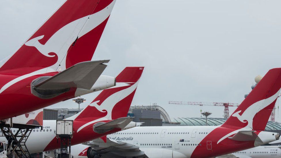 Qantas planes on tarmac