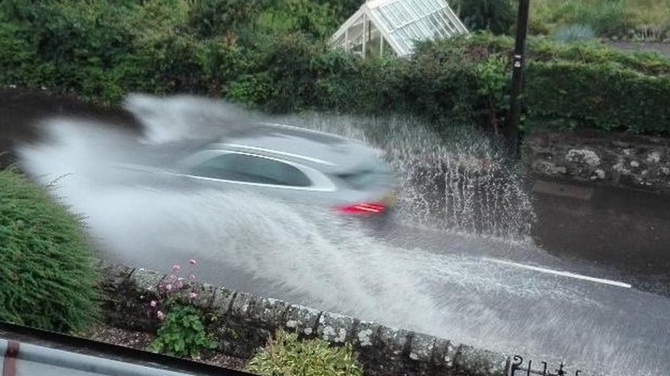 Car in surface water