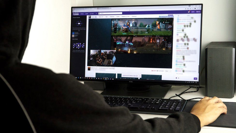 A person using Twitch service