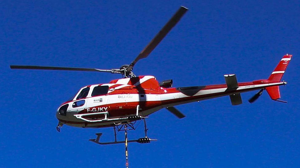 A helicopter belonging to the Service Aérien Français (SAF) is pictured in south-eastern France, 24 September 2015