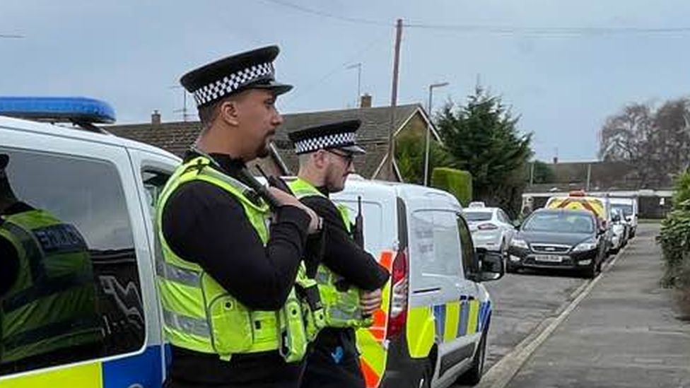 Police officers at Beechwood Road, Wisbech