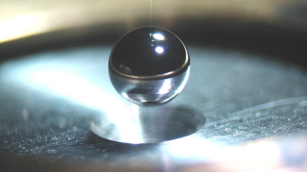 A NIF fusion target contains a polished capsule about two millimetres in diameter, filled with cryogenic (super-cooled) hydrogen fuel.