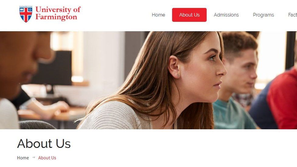 University of Farmington fake website