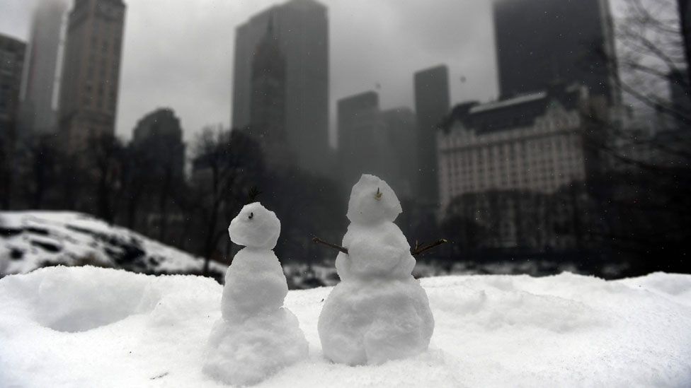 Snowmen in New York City