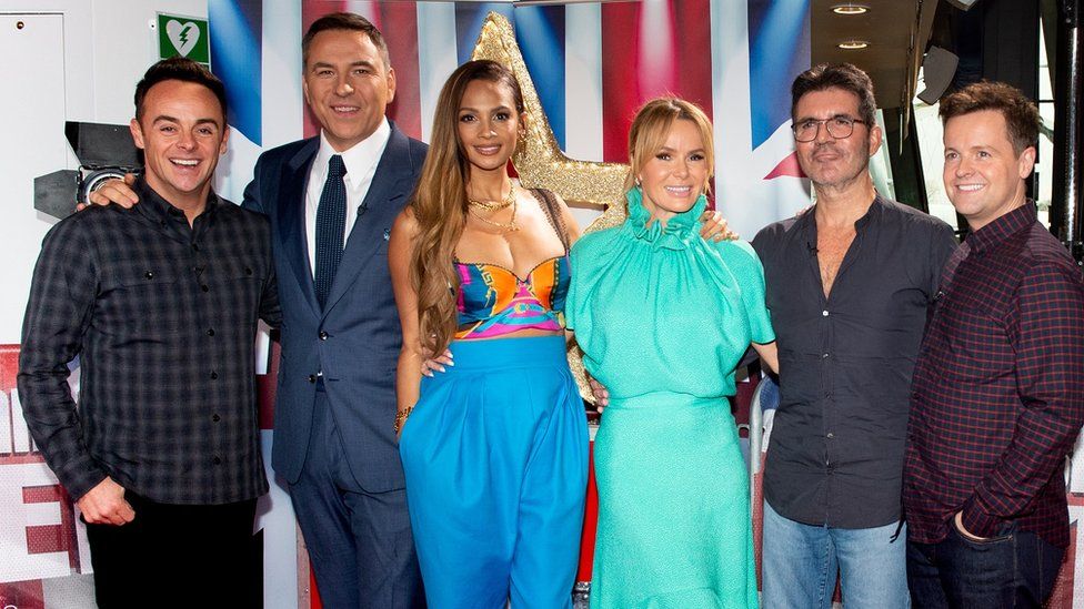 Ant McPartlin, David Walliams, Alesha Dixon, Amanda Holden, Simon Cowell and Dec Donnelly, pictured at a Britain's Got Talent event in 2020