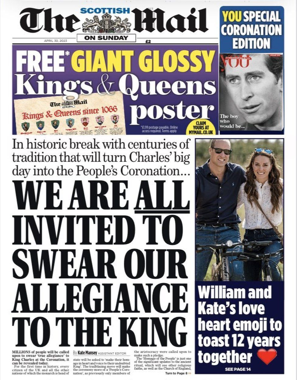 Scotland s papers public asked to swear allegiance to king bbc news