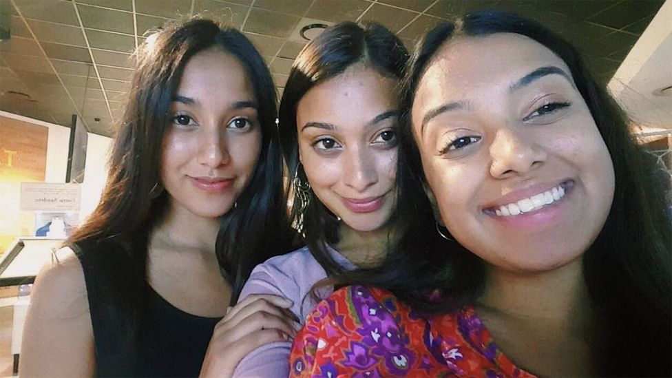 An Instagram selfie - Ithra and two of her sisters, Iman and Taleah