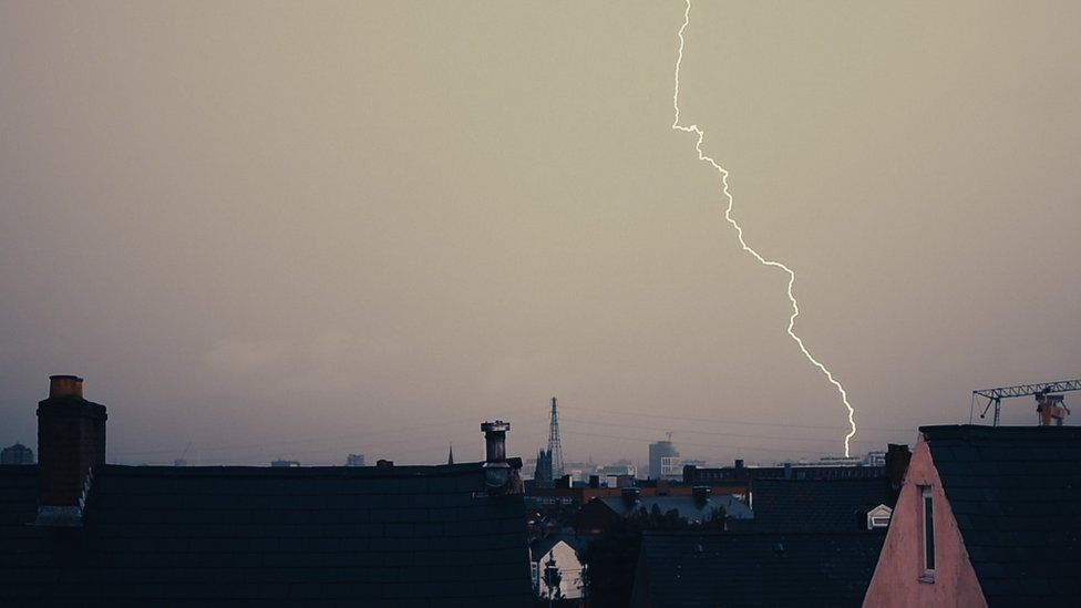 A lightning bolt in Belfast July 27 2021