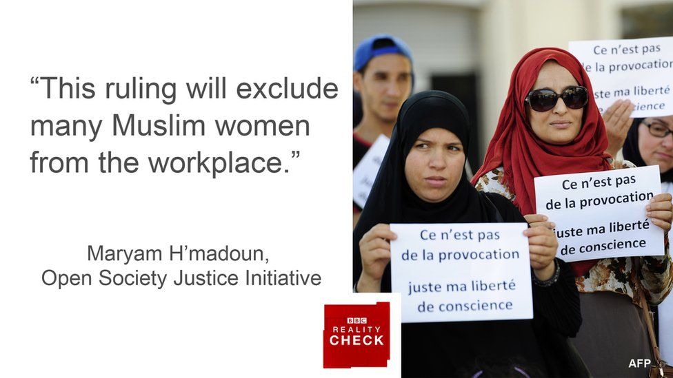 “This ruling will exclude many Muslim women from the workplace” Maryam Hmadoun, policy officer, Open Society Justice Initiative