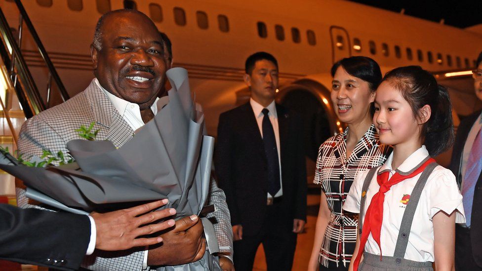Gabonese President Ali Bongo (left) during a visit to China. Photo: 5 September 2018