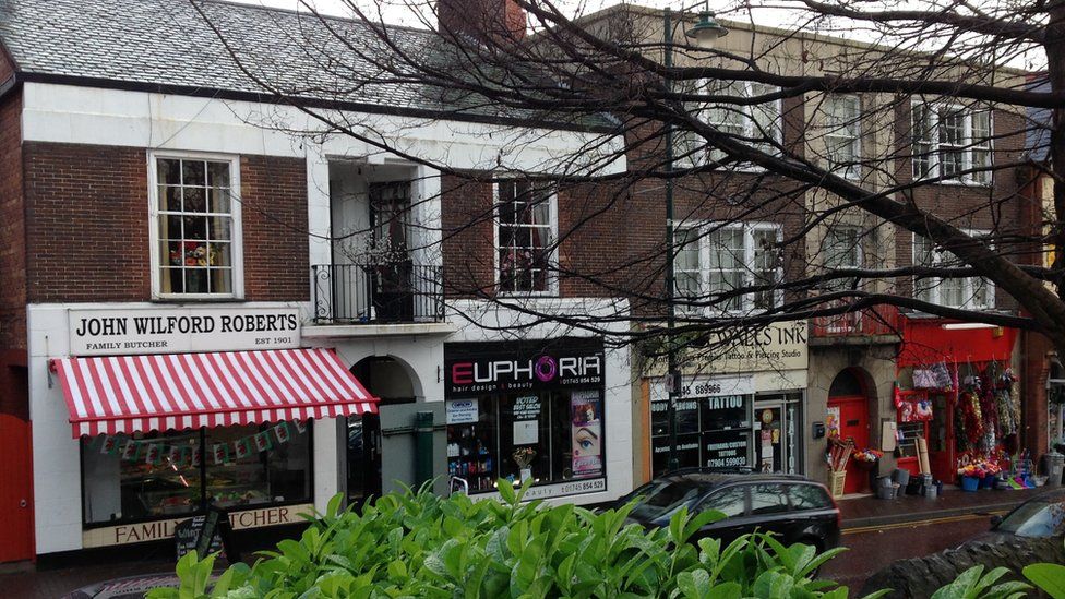 Shop fronts on Prestatyn High Street