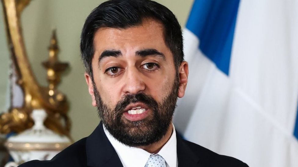 First Minister Humza Yousaf speaks during a press conference at Bute House in Edinburgh