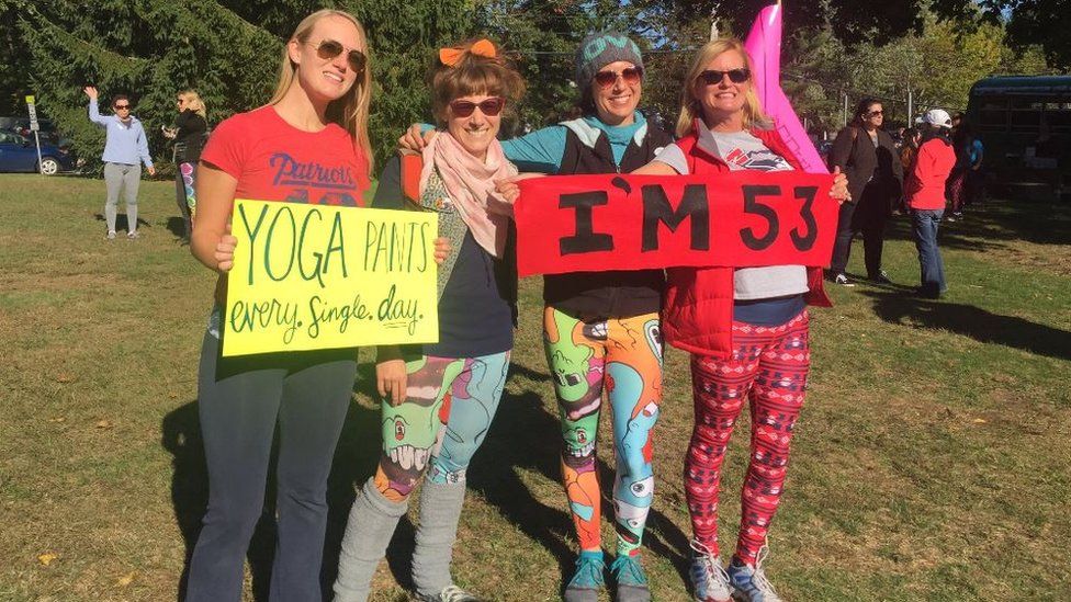Women at the #YogaPantsParade