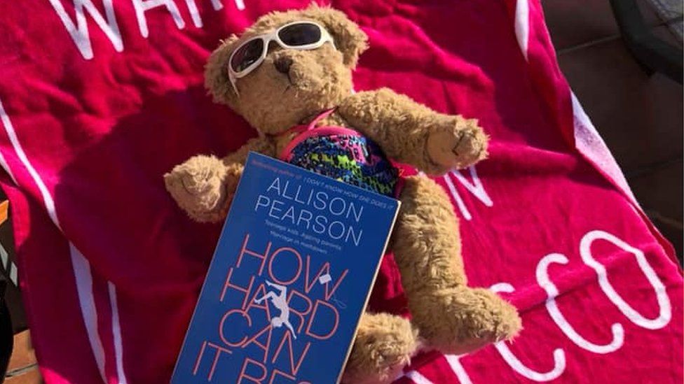 Flossy the Maghaberry Bear on holiday in Salou