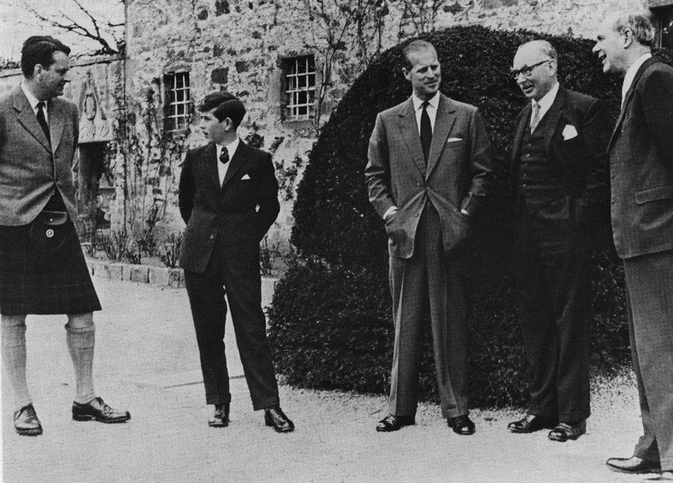 King Charles on his arrival at Gordonstoun in 1962