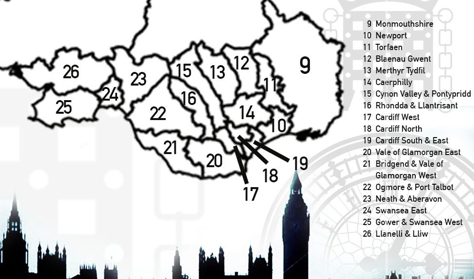A close-up of the proposed new boundaries in south Wales