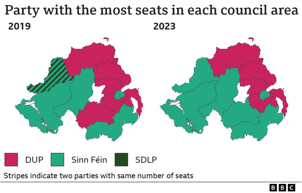 Northern Ireland council elections 2023 map