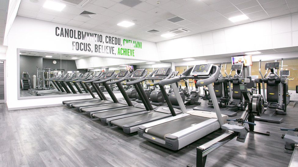 A room of treadmills