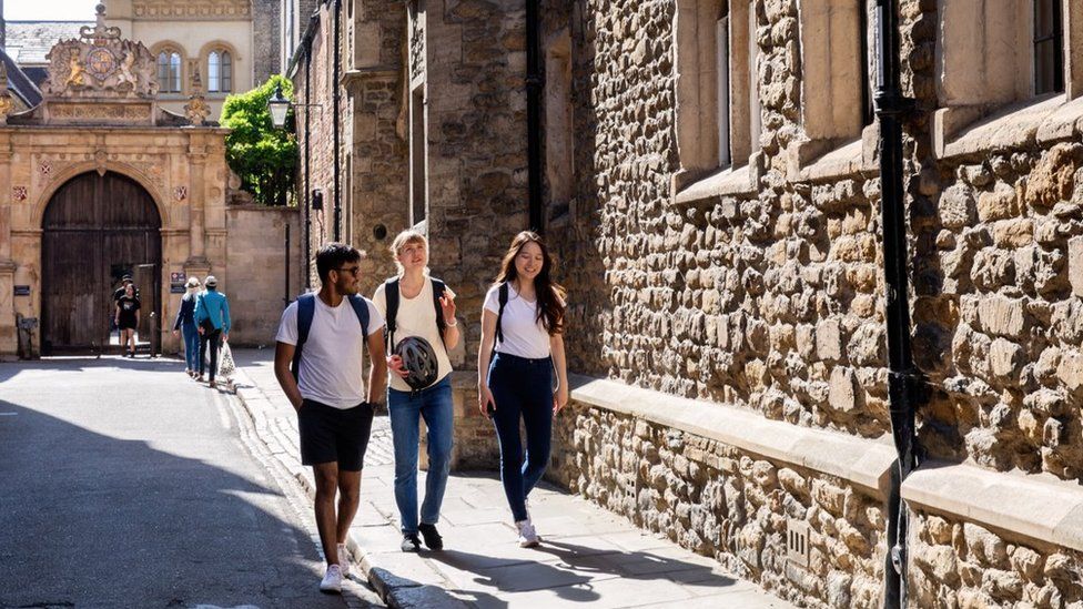 Students walking in Cambridge