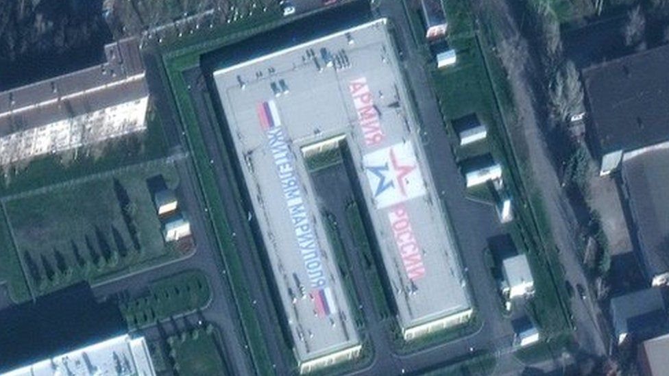 The newly constructed Russian military base in Mariupol