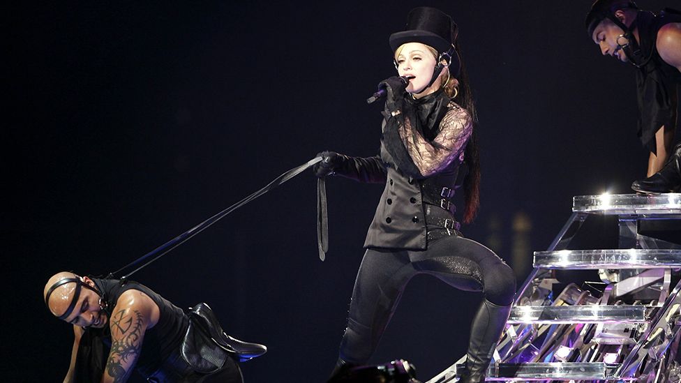 Madonna performing in Cardiff