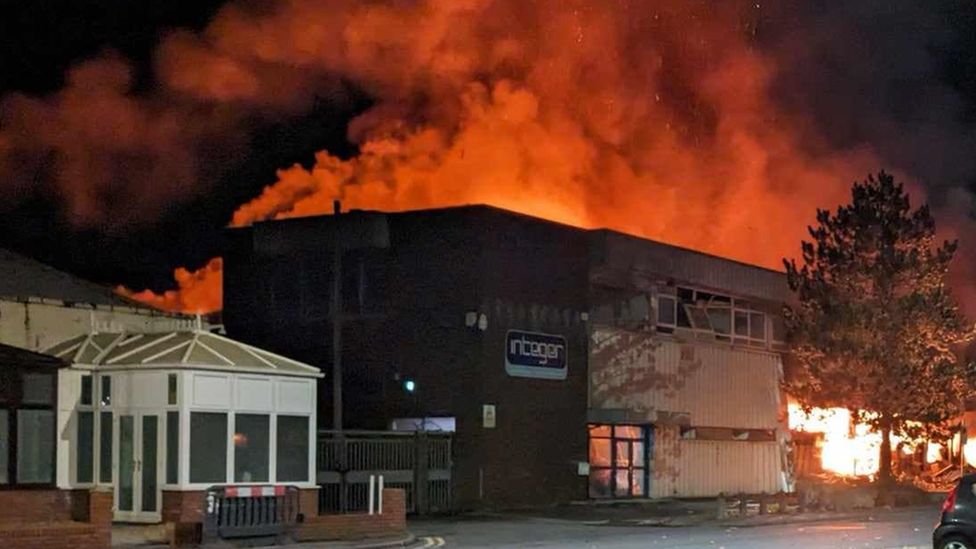 Fire at Treforest Industrial Estate